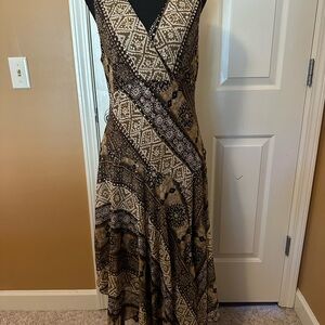 Rabbit Rabbit Rabbit Brown Patterned Wrap Maxi Dress